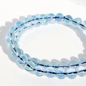 Aquamarine Crystal Stretch Gemstone Bracelet - #5 Aquamarine - Handmade Jewelry - March Birthstone Pisces