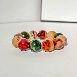 MOOKAITE JASPIERS grote kristallen armband: 18 mm