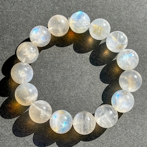 Blue Moonstone Crystal Chunky Bracelet - 16mm