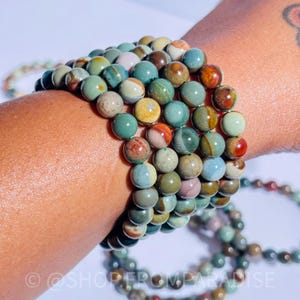 Blue Alashan Agate Crystal Stretch Bracelet