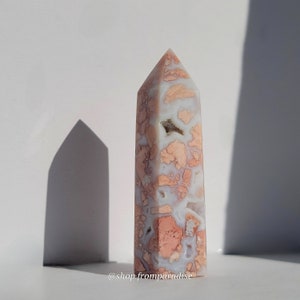 Druzy Pink Agate Crystal Tower - Agate