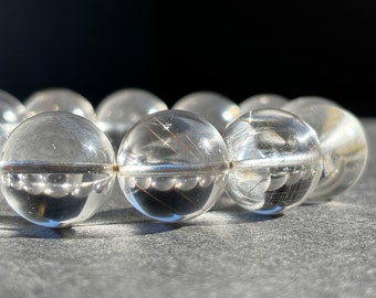 Silver Rutile Crystal Bracelet - Silver Hair Rutilated Quartz