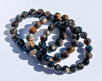 Black Moonstone Crystal Handmade Stretch Bracelet