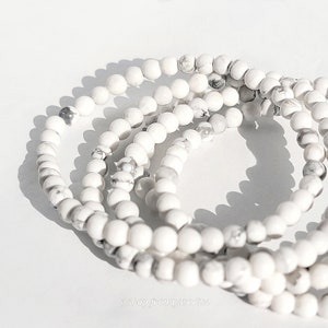 Howlite Crystal Bracelet - 4mm
