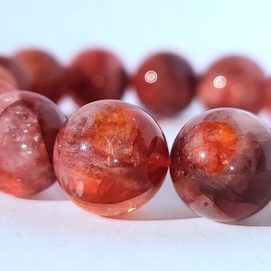 Vuurkwarts rode hematoïde kristallen armband