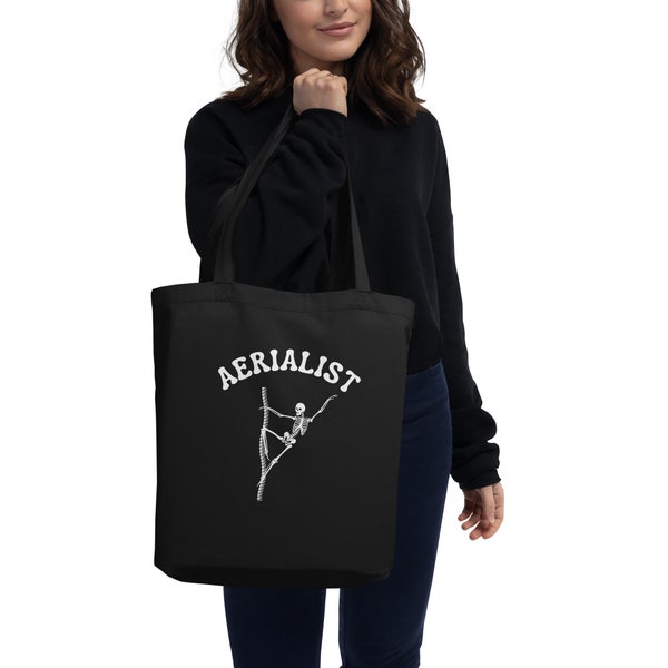 Aerialist Rope Skeleton Eco Tote Bag Gift For Corde Lisse Friend Instructor Coach Teacher