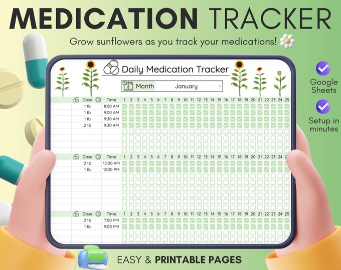 Medication Track Medication Tracker • Medication Log • Medication Tracker Printable ...
