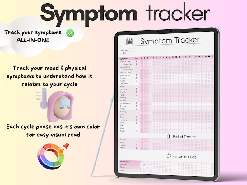Period Tracker Period Calendar Google Sheets Template Etsy