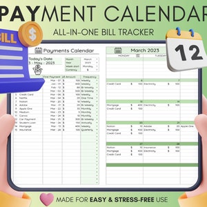 Bill Calendar • Bill Tracker • Monthly Bill Tracker • Debt Tracker • Budget Template • Financial Planner • Bill Planner