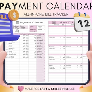 Bill Calendar • Bill Tracker • Monthly Bill Tracker • Debt Tracker • Budget Template • Financial Planner • Bill Planner