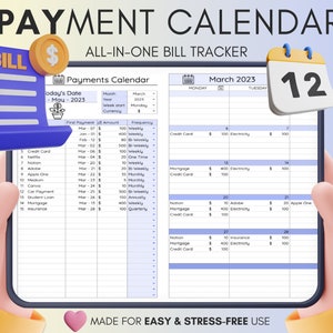 Bill Calendar • Bill Tracker • Monthly Bill Tracker • Debt Tracker • Budget Template • Financial Planner • Bill Planner