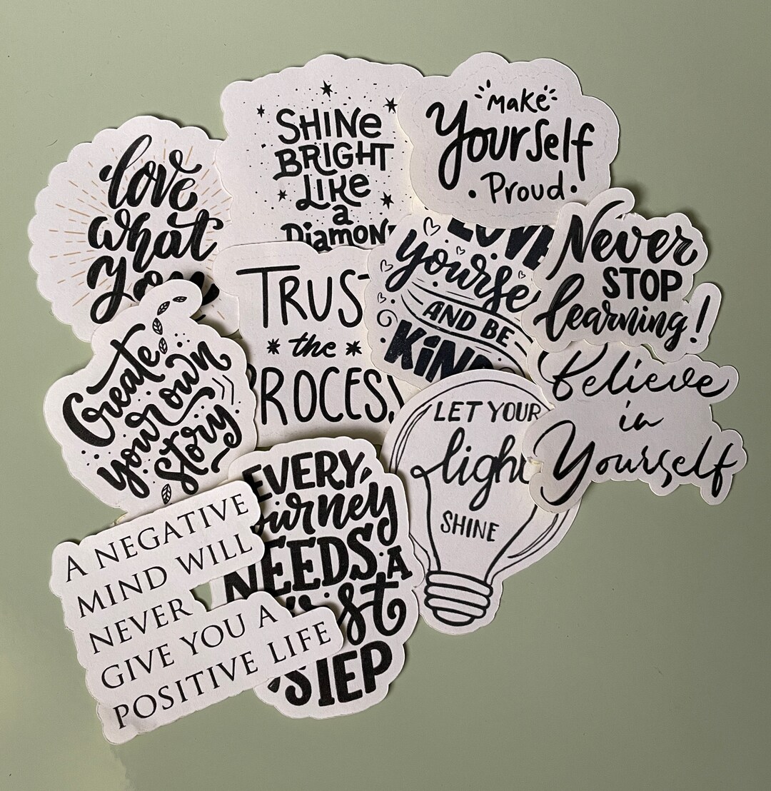 Black and White Pick Me up Stickers Positive Sticker Bundle Etsy UK