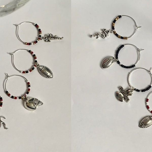 San Francisco 49ers Inspired Wine Glass Charms