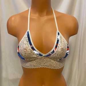 Denver Broncos Bralette Style Lace Top White