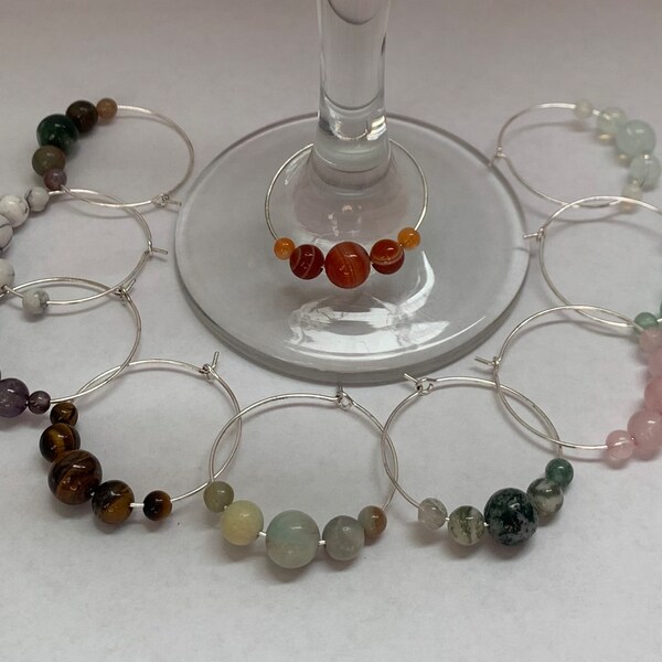 Gemstone Wine Glass Charms