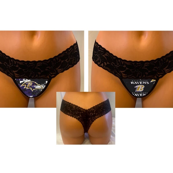 Baltimore Ravens Thong, Lace Back