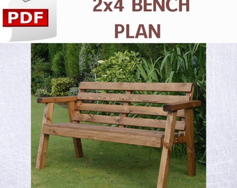 DIY 2x4 Outdoor Bench Plans PDF - Etsy