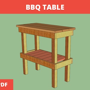 BBQ-TAFEL * Plan voor buitengrilltafel * Plannen voor doe-het-zelf houten grillstations