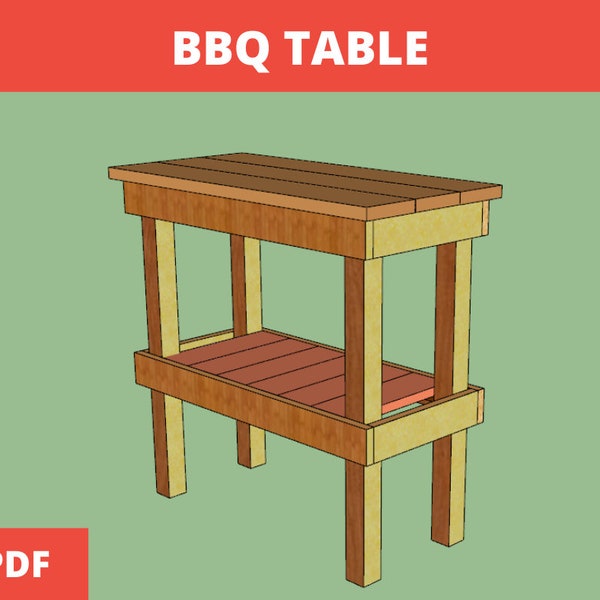 BBQ TABLE * Outdoor Grill Table Plan * DIY Wood Grill Stations Plans