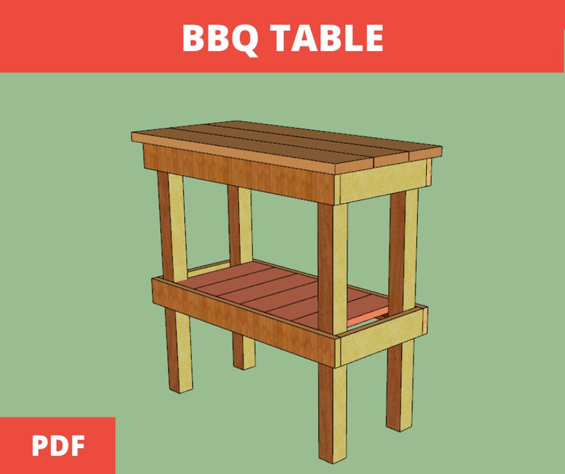 BBQ TABLE Outdoor Grill Table Plan DIY Wood Grill Stations Plans Etsy