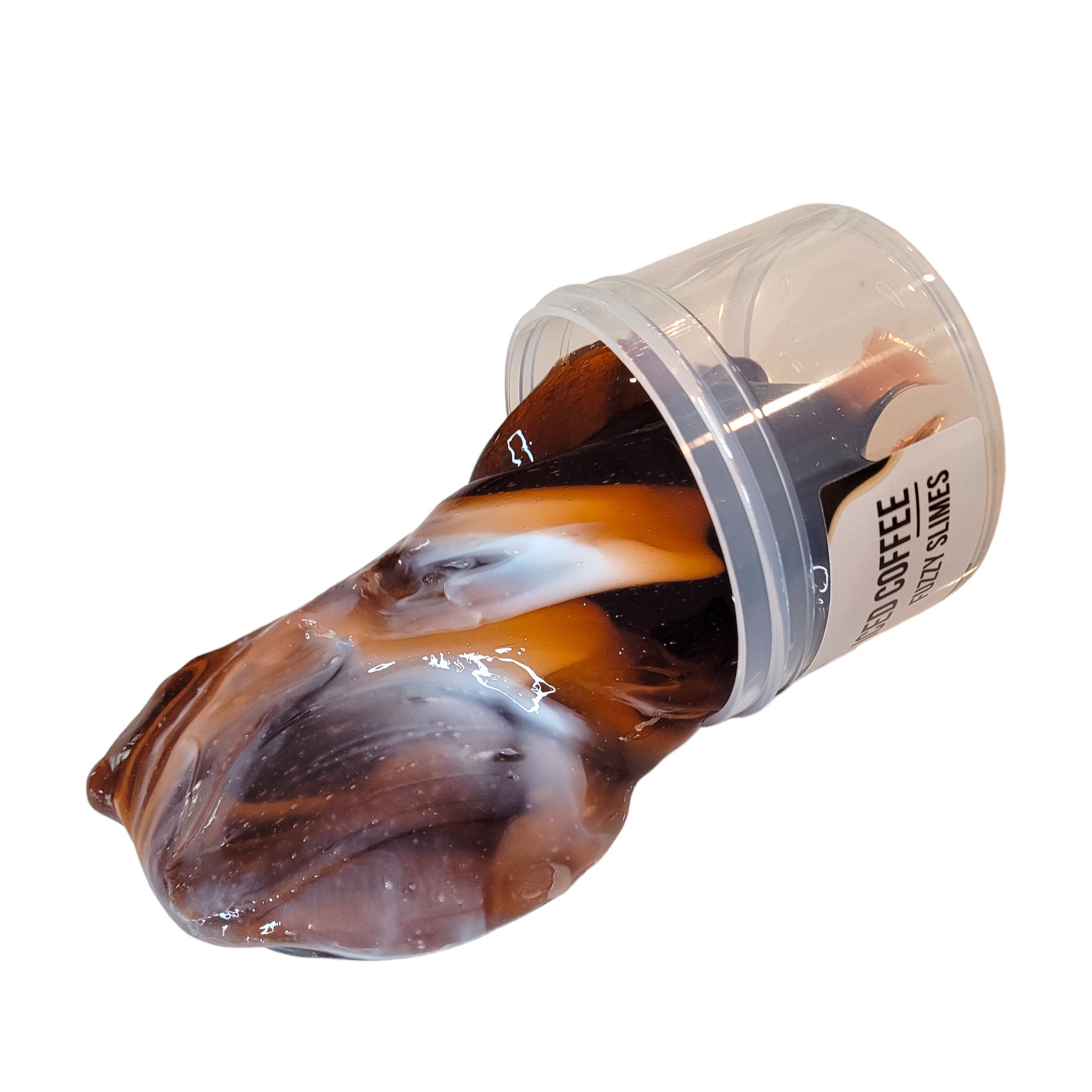 Iced Coffee Clear Slime, Thick and Glossy Drizzle- Cafe Mocha