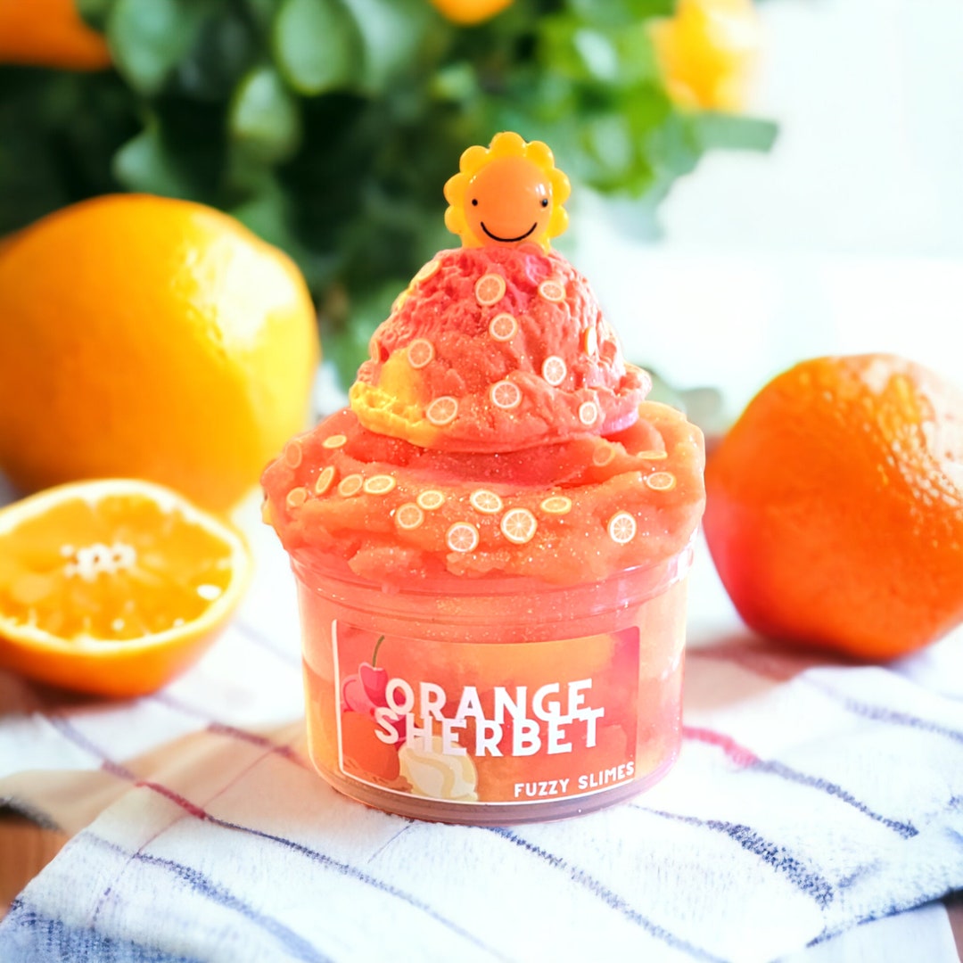 Orange Sherbet Slime Ice Cream Clay Fimo Slices Charms - Etsy