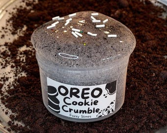 Oreo cookie crumble soft snow slime, fuzzy slimes, chocolate scent