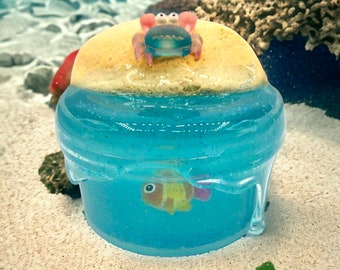 Under the Sea Clear, Fluffy, Inflated Slime