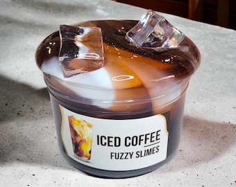 Iced Coffee clear slime, thick and glossy drizzle- Cafe mocha scented