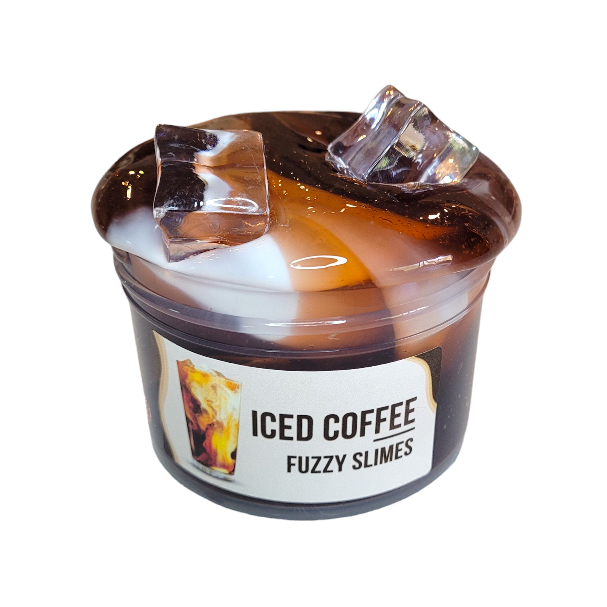 Iced Coffee Clear Slime, Thick and Glossy Drizzle- Cafe Mocha