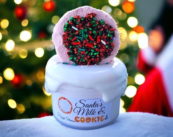 Santa's Milk and Cookies Thick and Glossy Slime Semi Butter - Sugar Cookie & Candy Cane Scent