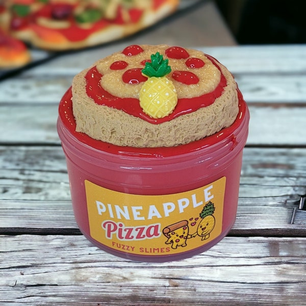 Pineapple pizza- diy -thick n glossy -clay- snow fizz drizzle slime- Pineapple scent