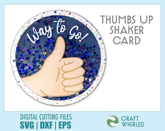 Congratulations Thumbs Up Shaker Card SVG | DIY Cut File (Digital Download)