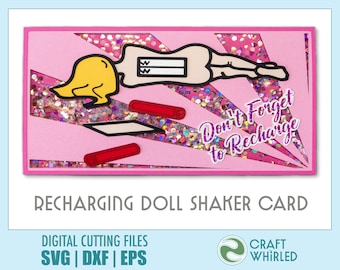 Recharging Doll Shaker Card | DIY Pop Art, Cricut Silhouette (svg, dxf, eps)