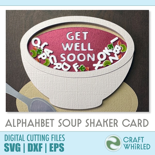 Get Well Shaker Card | Papercut Shaker SVG Card Cut File | Cricut Silhouette DIY