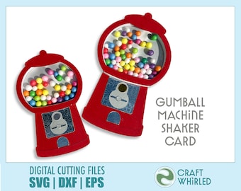 Gumball Machine Shaker Card Cut File | DIY (svg, dxf, eps) Digital Download
