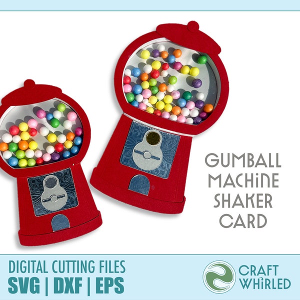 Gumball Machine Shaker Card | SVG, DXF, EPS Shaker Card Cut File | Cricut Silhouette DiY