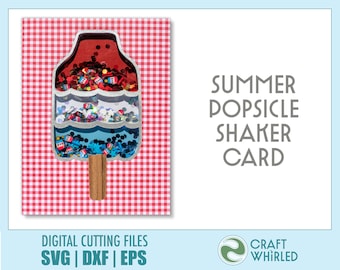 Summer Popsicle Shaker Card Cut File | DIY, Cricut, Silhouette (svg, dxf, eps)
