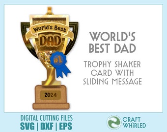 Father's Day Trophy Shaker Card | SVG, DXF, EPS Cut File