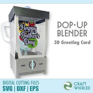 Tarjeta emergente del Día del Padre con Blender / Archivo de corte de tarjeta 3D SVG, DXF, EPS / Cricut Silhouette DiY