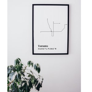 Toronto, Subway Map, Instant Digital Download, Black and White Map, Printable Wall Art, Home Decor