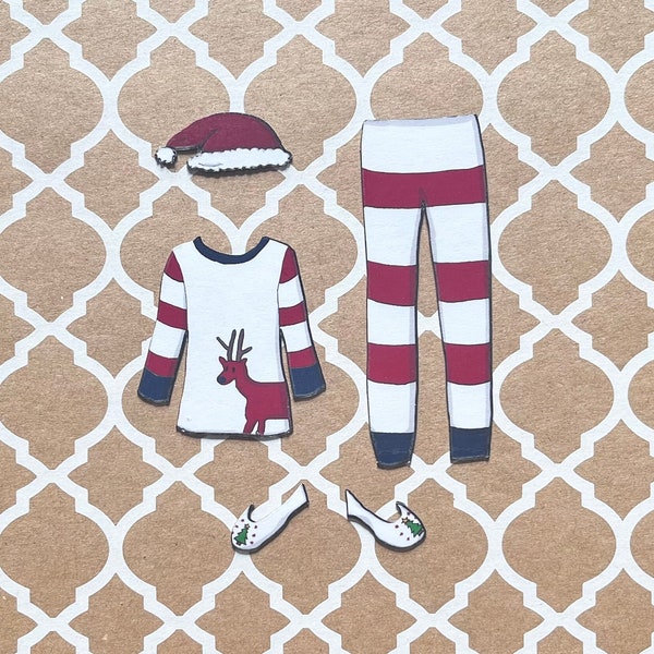 Christmas Pajamas | Magnetic Dress Up Doll