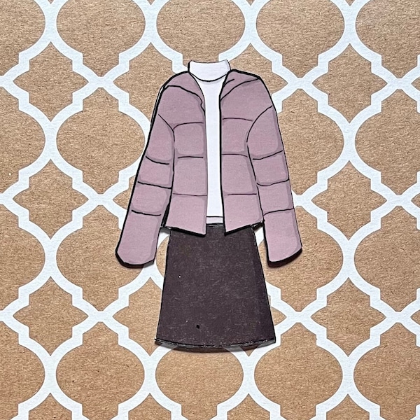 Casual Puffer Coat Outfit | Magnetic Dress Up Doll