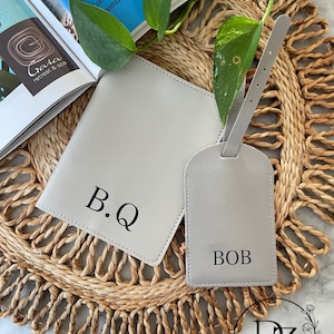 Personalised passport cover and luggage tag- Travelling holiday -Birthday -Wedding -Christmas gift
