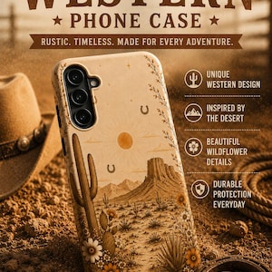 Phone Case Western Phone Cover Cowgirl Aesthetic Case Cactus Floral Phone Case Country Western Gift for Her iPhone Samsung Phone Case