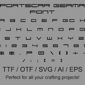 Police allemande Sportscar | ttf | otf | SVG | eps | silhouette | circuits | artisanat | cadeaux | fait main | mot