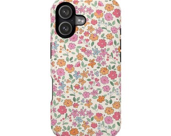 Capa magnética para iPhone Magsafe com estampa floral miúda inspirada na Liberty London