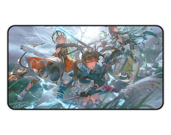 Arknights Endfield Desk Mat | Chen Qianyu Squad Extended Mousepad | Tactical RPG Anime PC Decor | XXL Keyboard Playmat