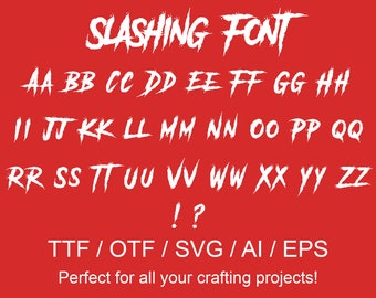 Slashing Font | ttf | otf | svg | eps | silhouette | circuit | crafting | gifts | handmade | word