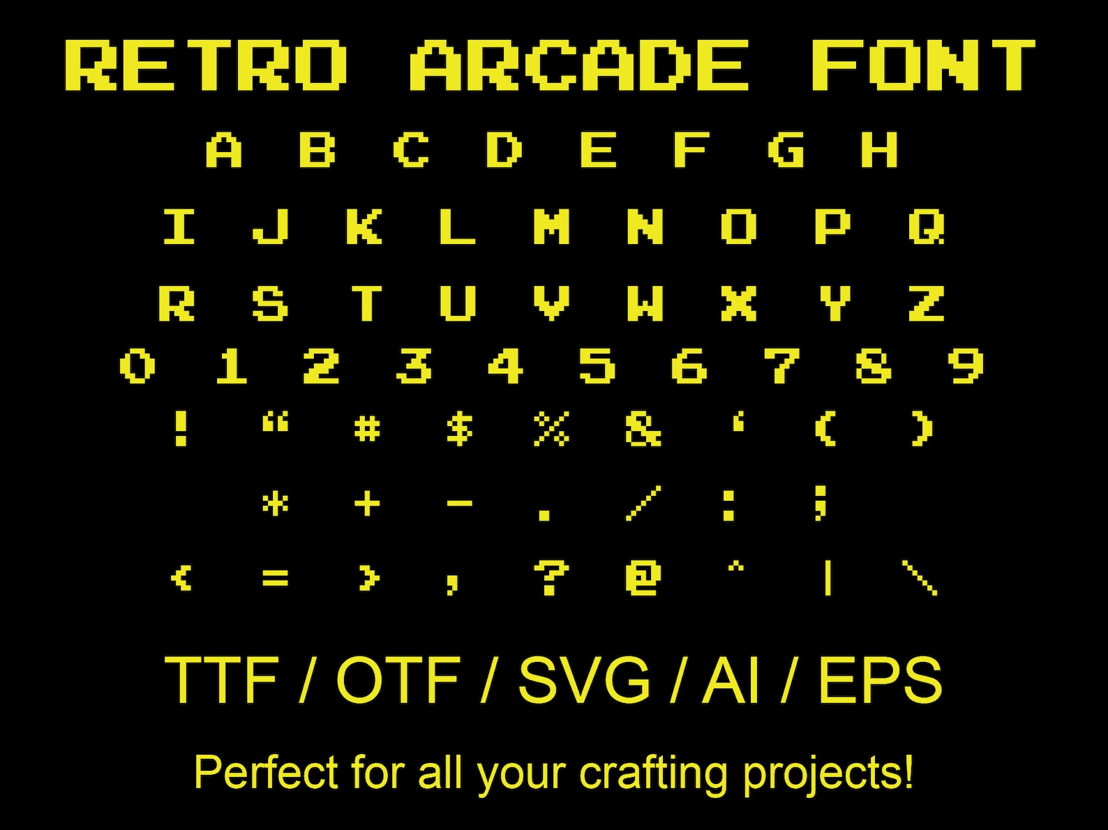 Retro Arcade Font | Ttf | Otf | Svg | Eps | Silhouette | Circuit ...